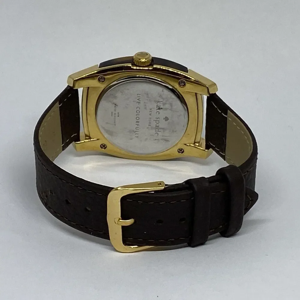 Kate Spade Skyline 0282 Women Brown Leather Analog Dial Quartz Wrist Watch BP788